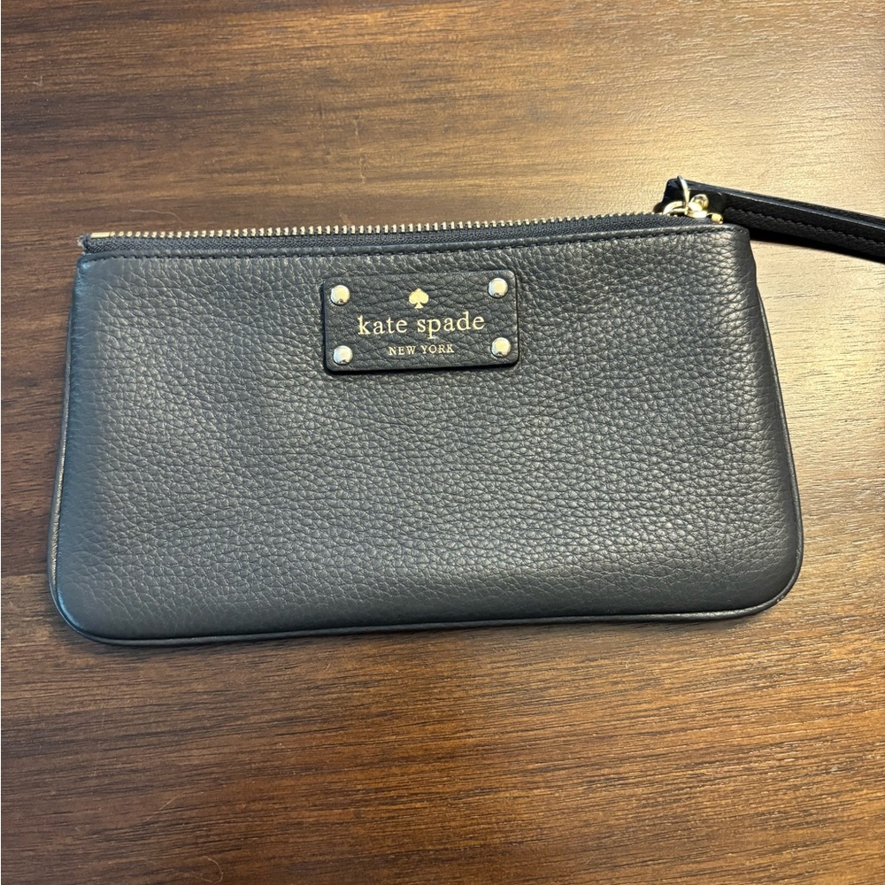 Kate Spade Black Pebbled Leather Clutch